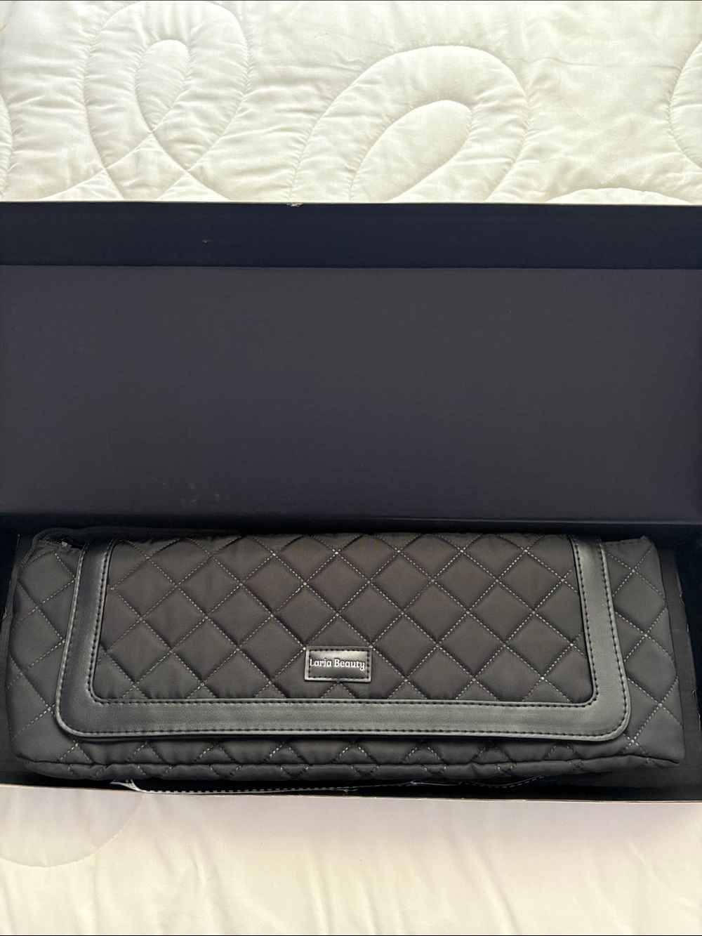 Black Quilted Hair tools travel bag